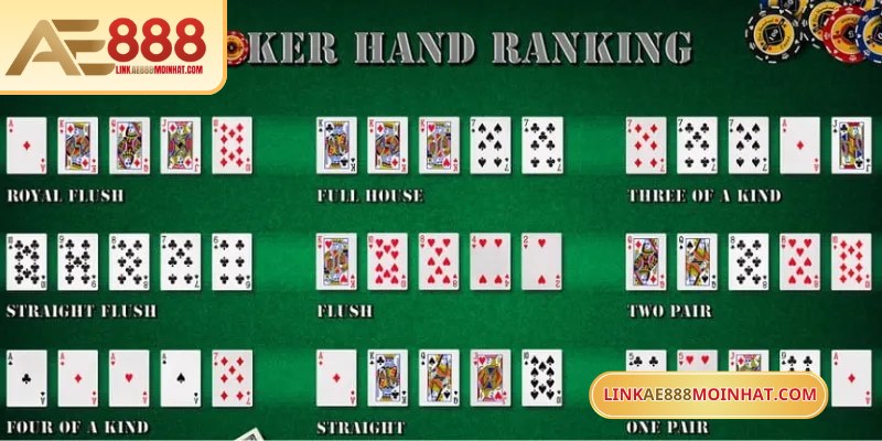 Sảnh đồng chất là cấp độ cao nhất trong thứ tự bài poker AE888